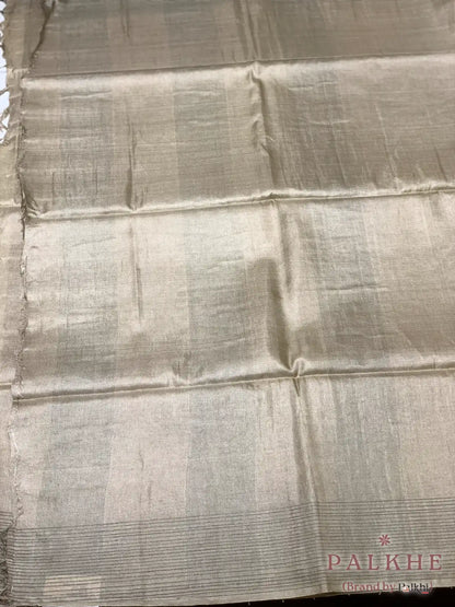 Beige Elegant Minimalist Design in Tussar Silk