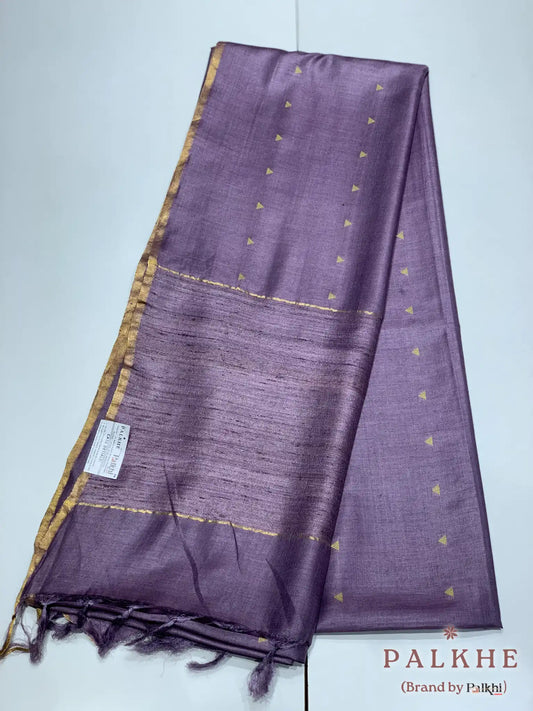 Lavender Triangle Design in Tussar Silk