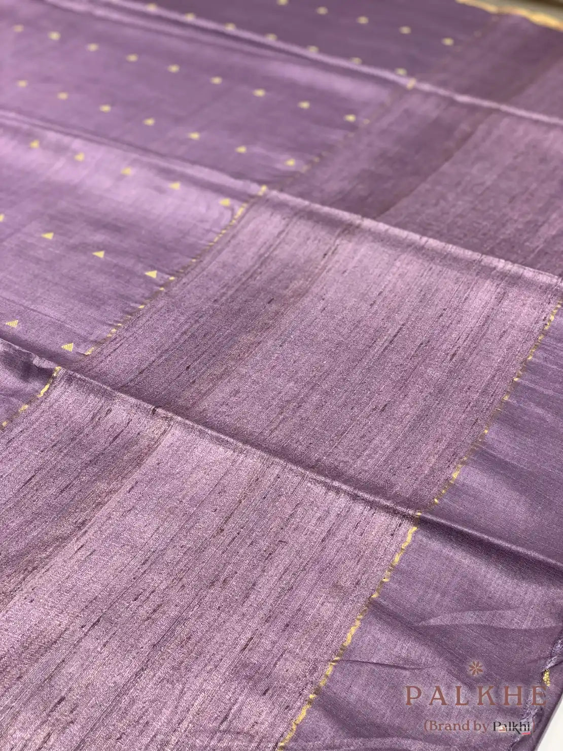 Lavender Triangle Design in Tussar Silk