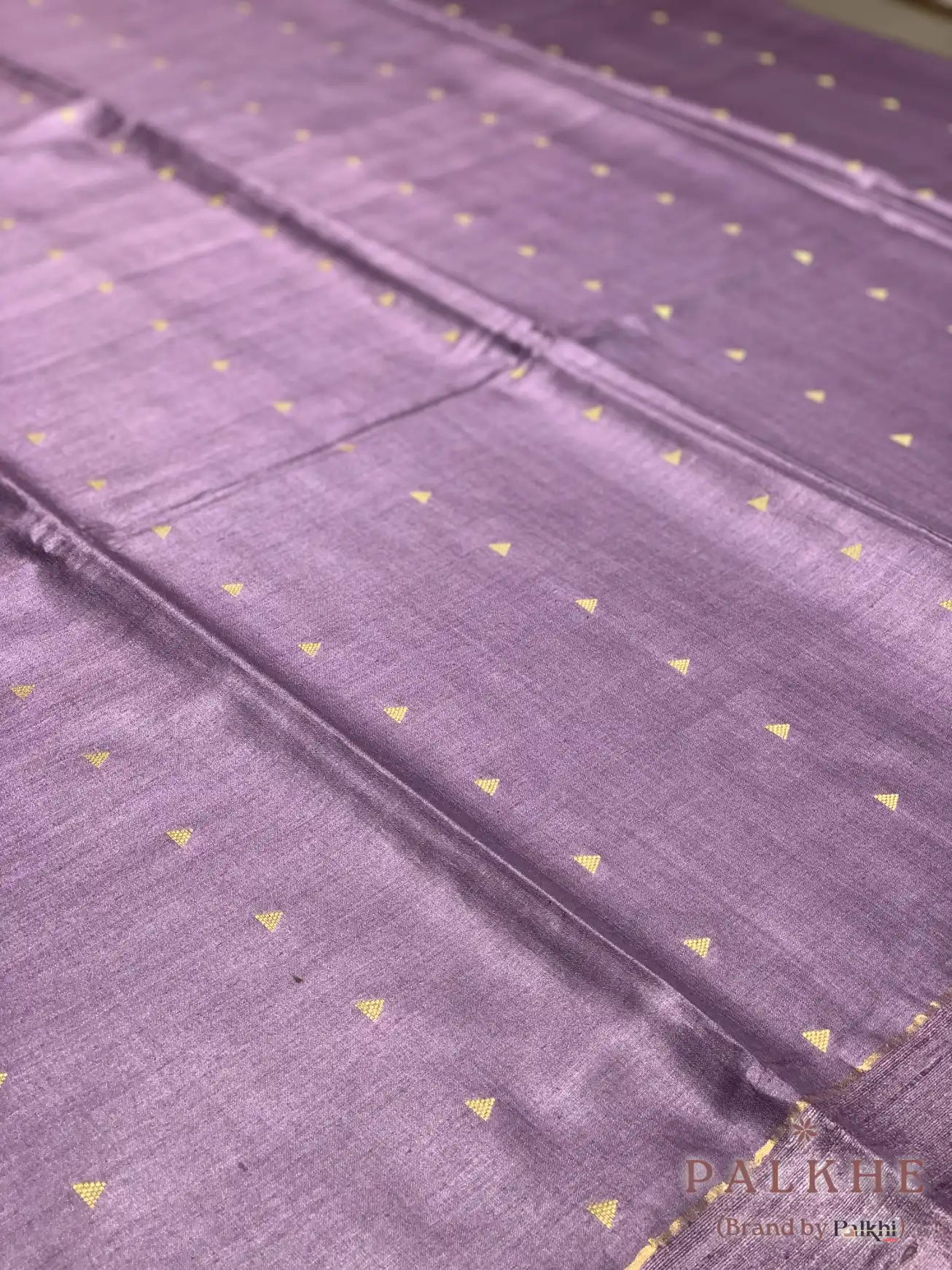Lavender Triangle Design in Tussar Silk
