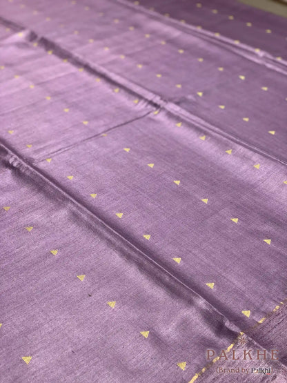 Lavender Triangle Design in Tussar Silk