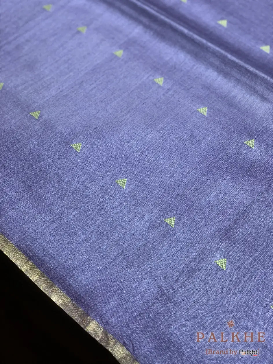 Lavender Triangle Design in Tussar Silk