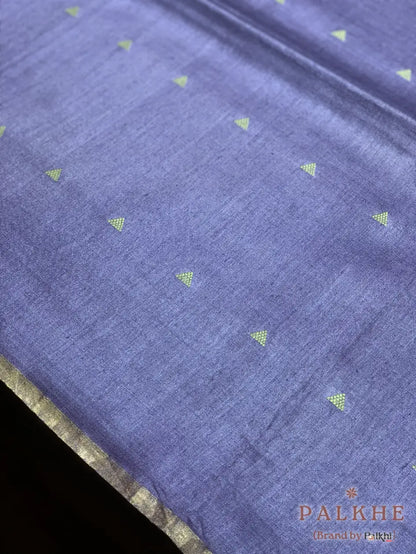 Lavender Triangle Design in Tussar Silk