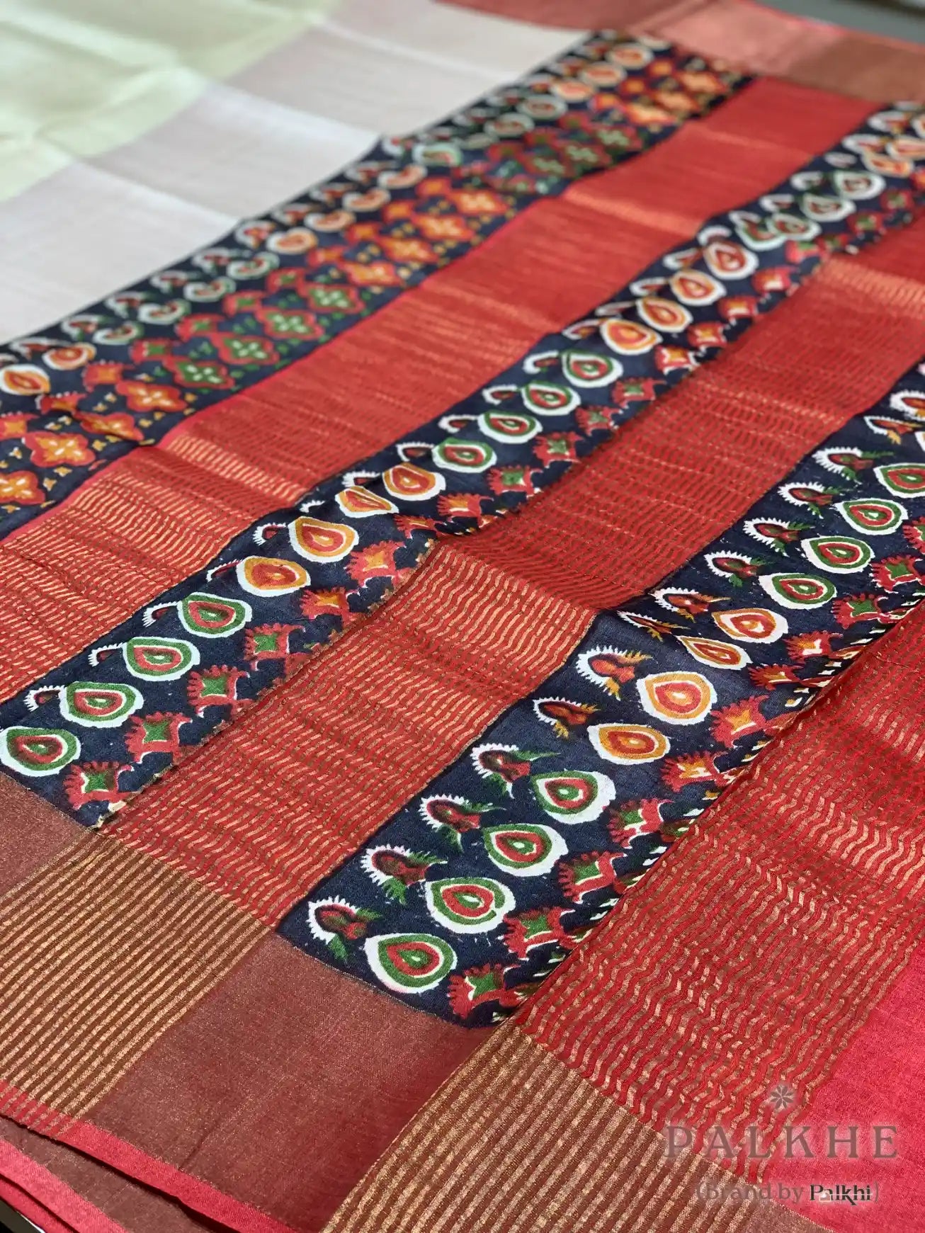 Beige Tussar Silk