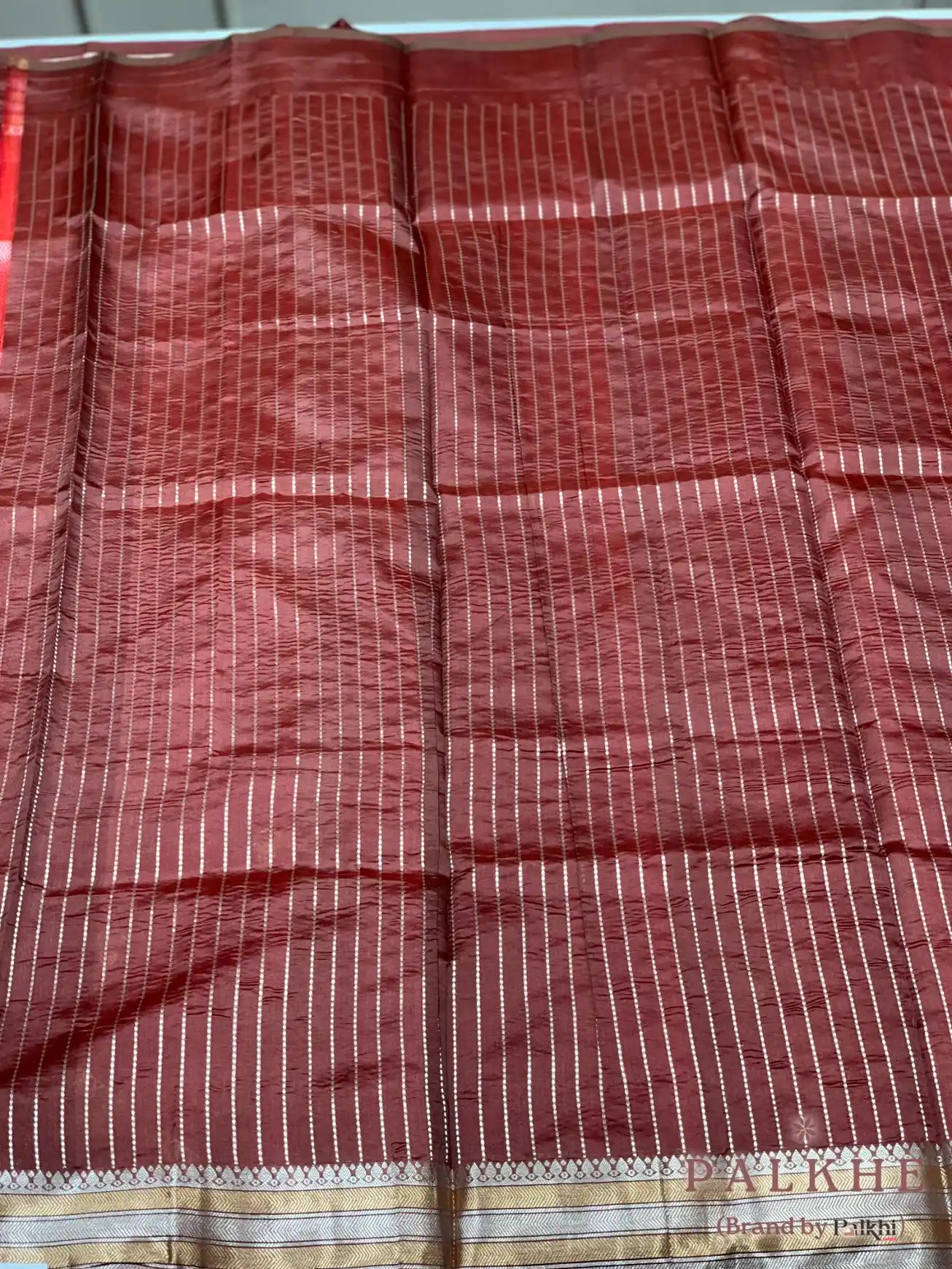 Mustard Yellow Tussar Silk Geometric