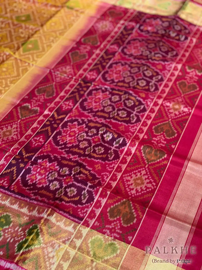 Mustard Yellow Patola in Pure Silk