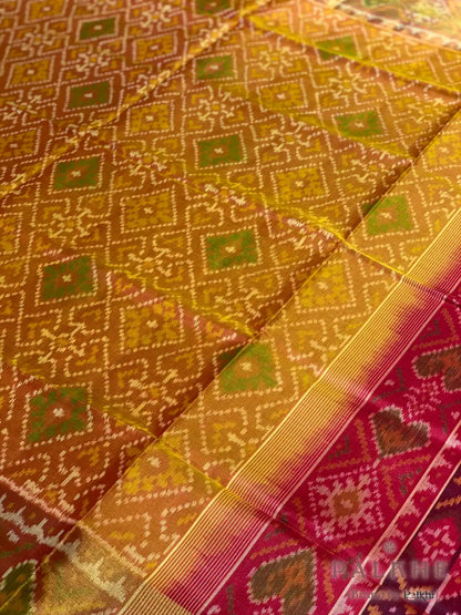 Mustard Yellow Patola in Pure Silk