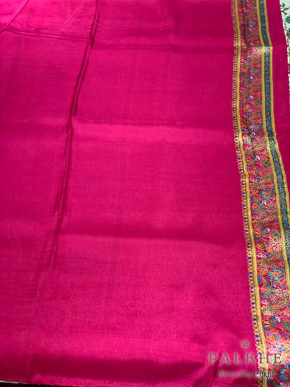 Cream Pashmina Silk Animal Figures