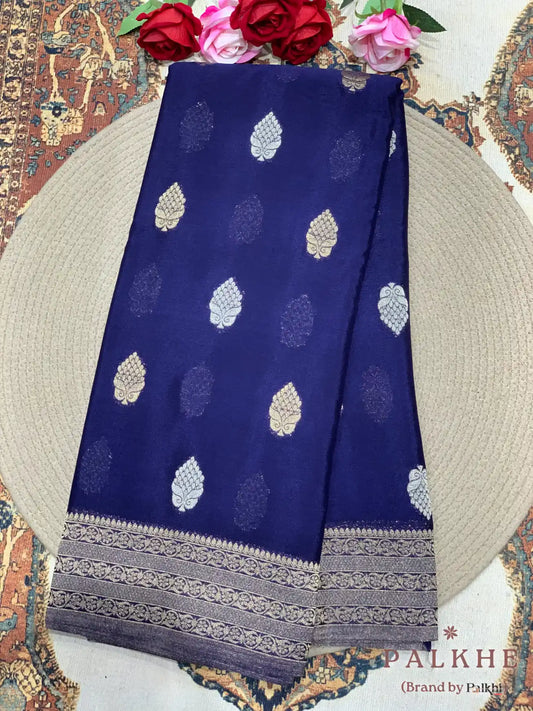 Royal Blue Georgette Buttis in Pure