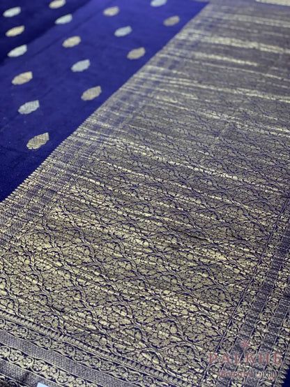 Royal Blue Georgette Buttis in Pure