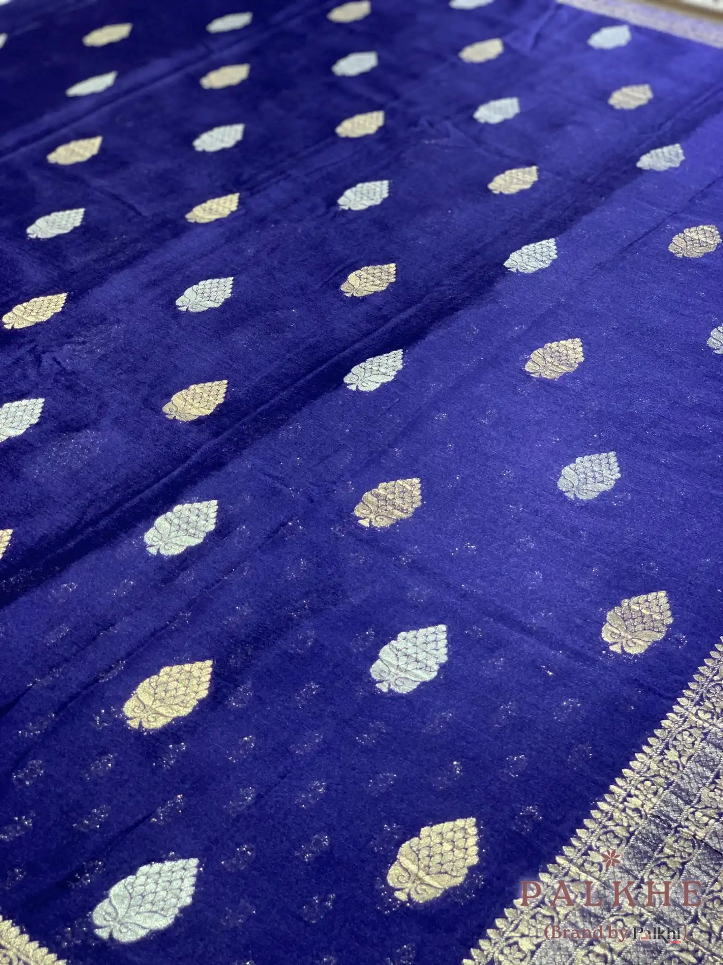 Royal Blue Georgette Buttis in Pure