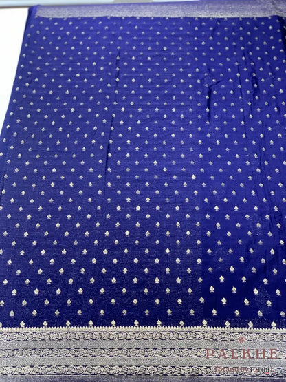 Royal Blue Georgette Buttis in Pure