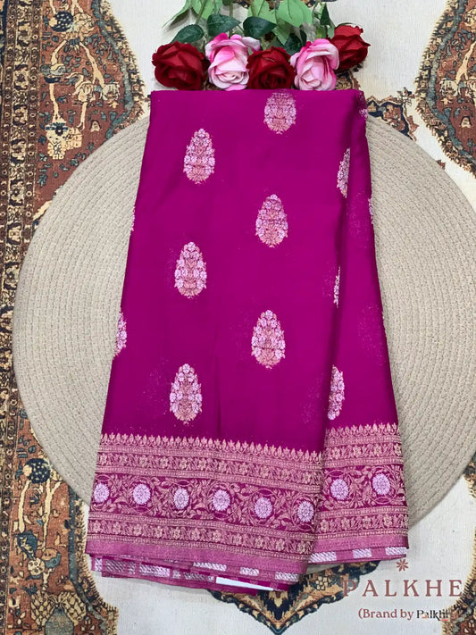 Pink Georgette Buttis in Pure