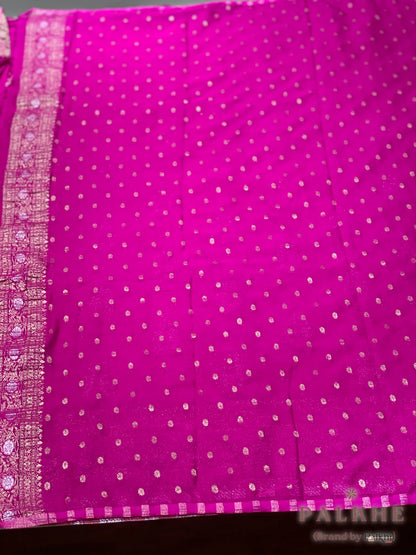 Pink Georgette Buttis in Pure