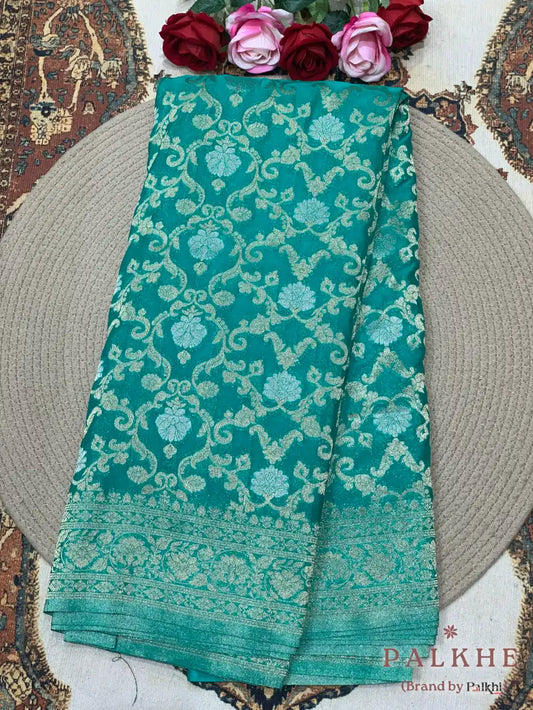 Rama Green Georgette Floral in Pure