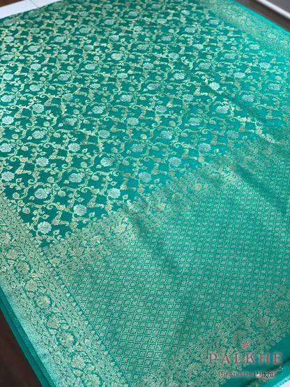 Rama Green Georgette Floral in Pure