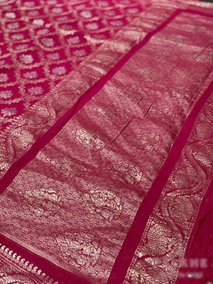 Red Pure Georgette Floral