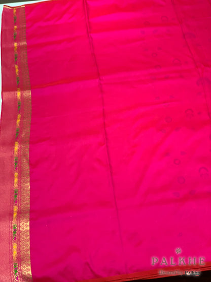 Rani Pink Banarasi Meenakari Floral Jaal in Silk