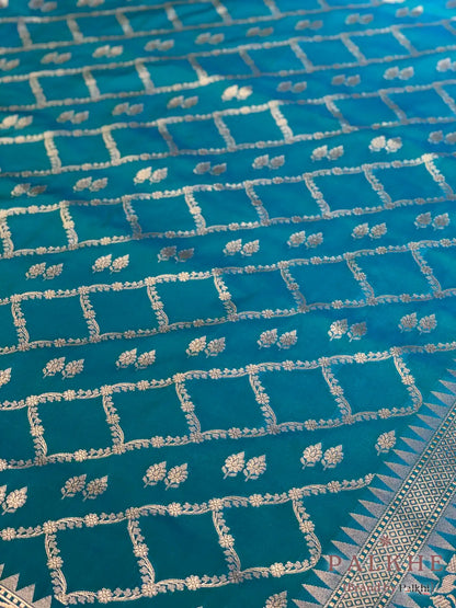 Blue Banarasi Geometric in Pure Silk