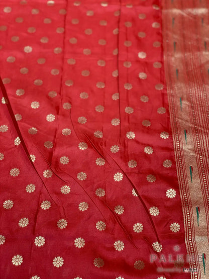 Green Paithani Buttis in Pure Tissue Silk