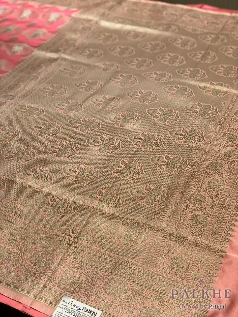 Pink Banarasi in Pure Silk
