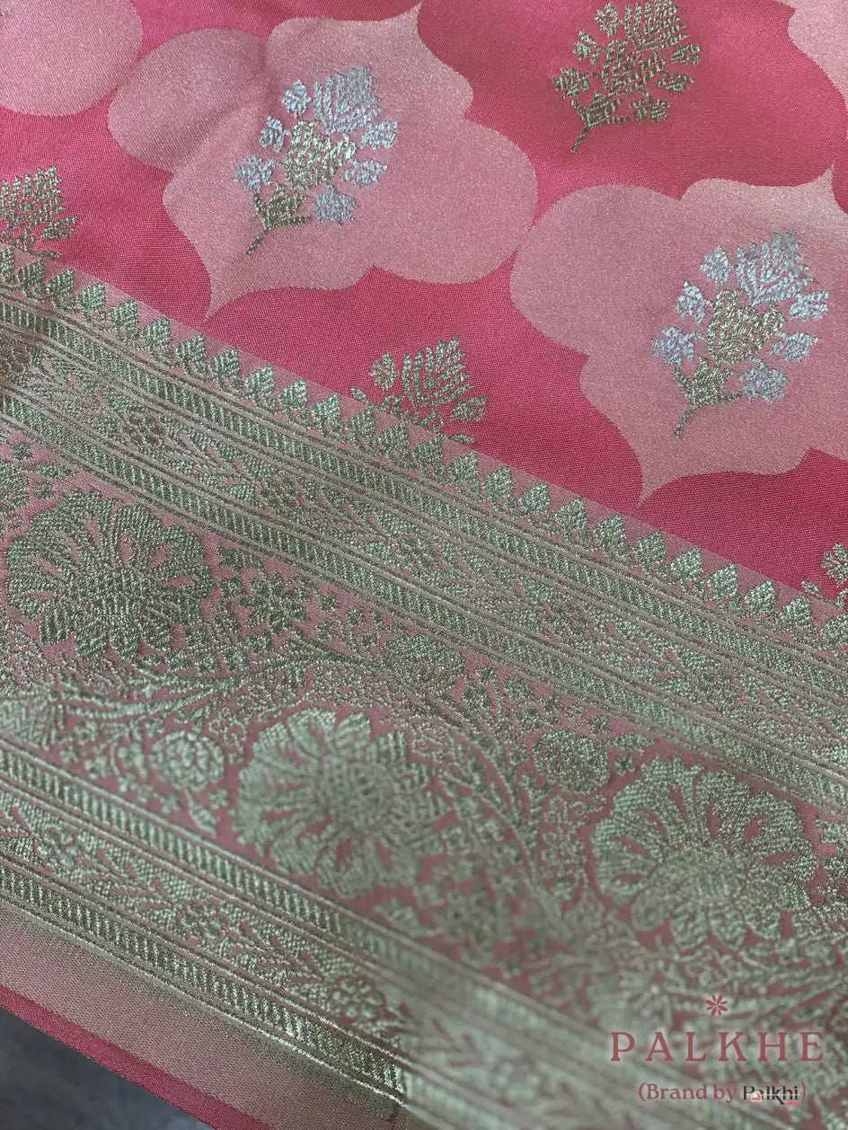 Pink Banarasi in Pure Silk