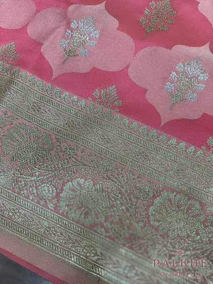 Pink Banarasi in Pure Silk