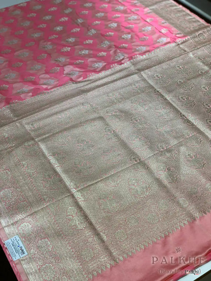 Pink Banarasi in Pure Silk