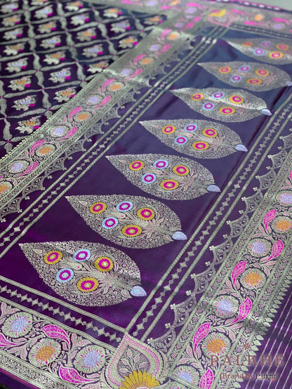 Purple Banarasi Jaal in Silk