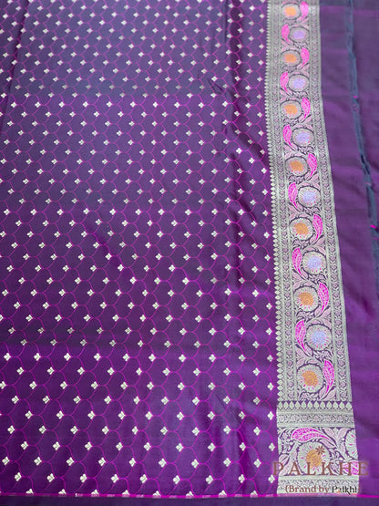 Purple Banarasi Jaal in Silk