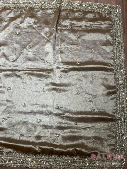 Bronze Silk Tissue x Hand Embroidery