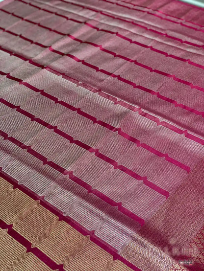 Maroon Banarasi in Mashru Silk