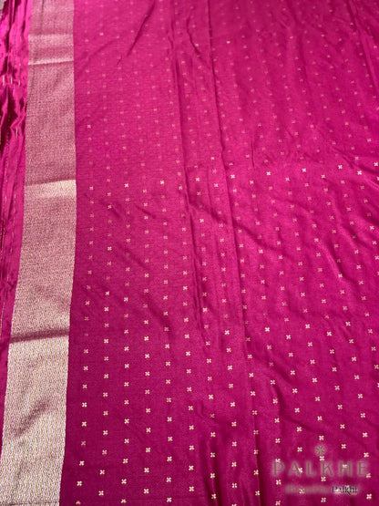 Maroon Banarasi in Mashru Silk