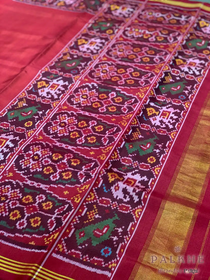 Maroon Patola in Pure Silk