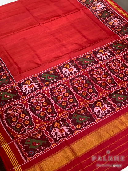 Maroon Patola in Pure Silk