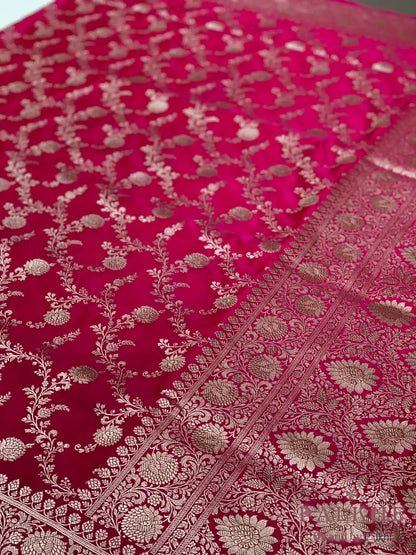 Pink Jaal Banarasi x Hand Embroidery