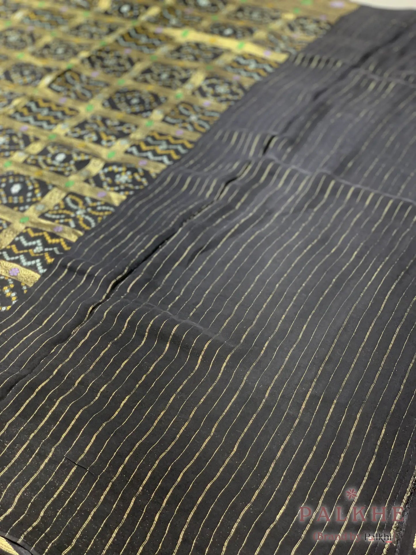 Black Bandhej in Pure Georgette