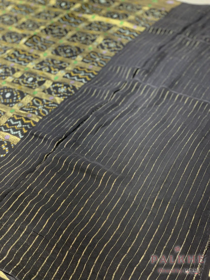 Black Bandhej in Pure Georgette