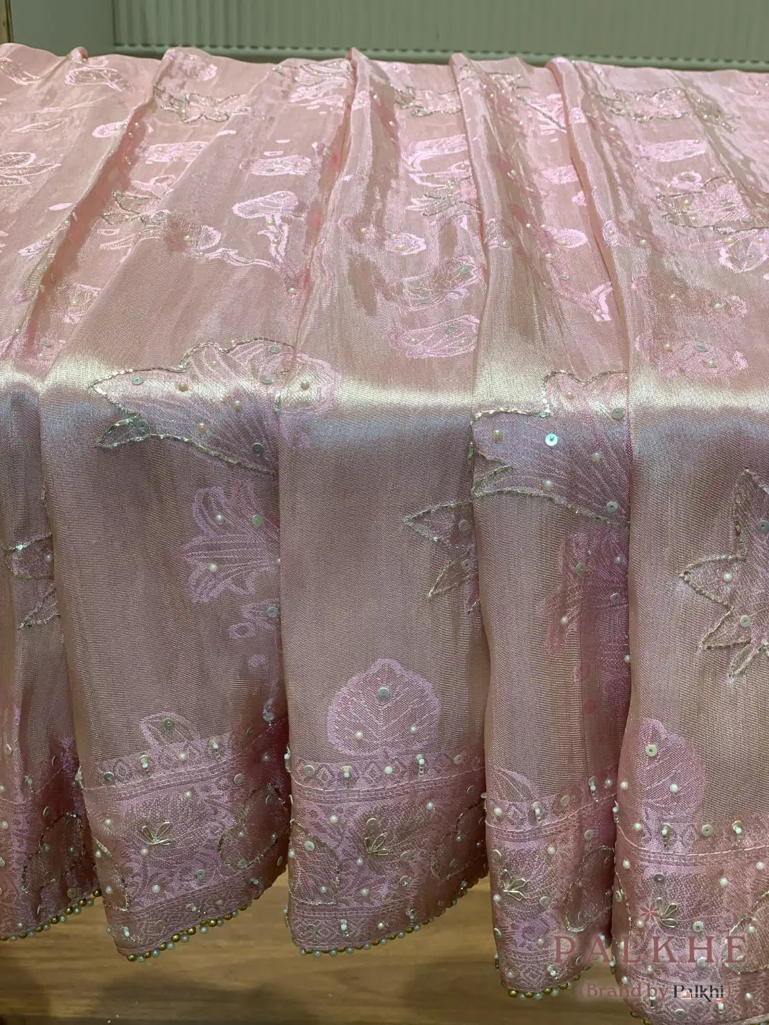 Baby Pink Floral Fancy x Hand Embroidery