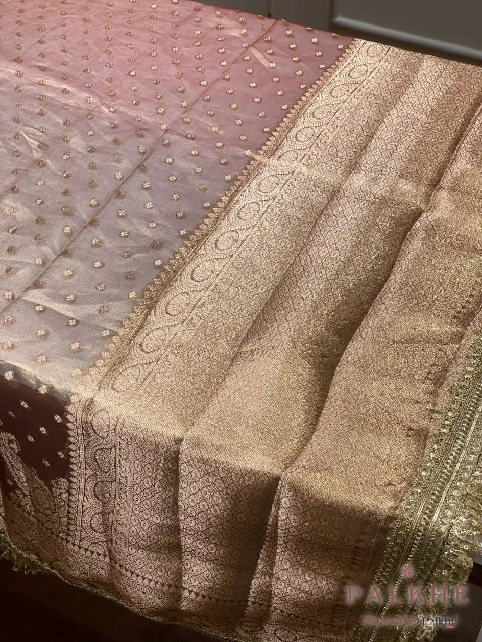Champagne Gold Polka Dots Tissue x Kiran Border