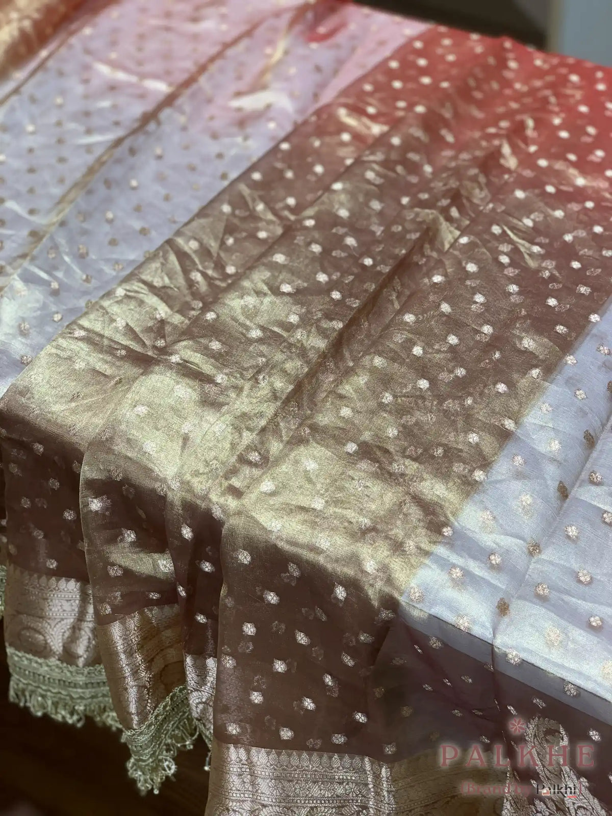 Champagne Gold Polka Dots Tissue x Kiran Border