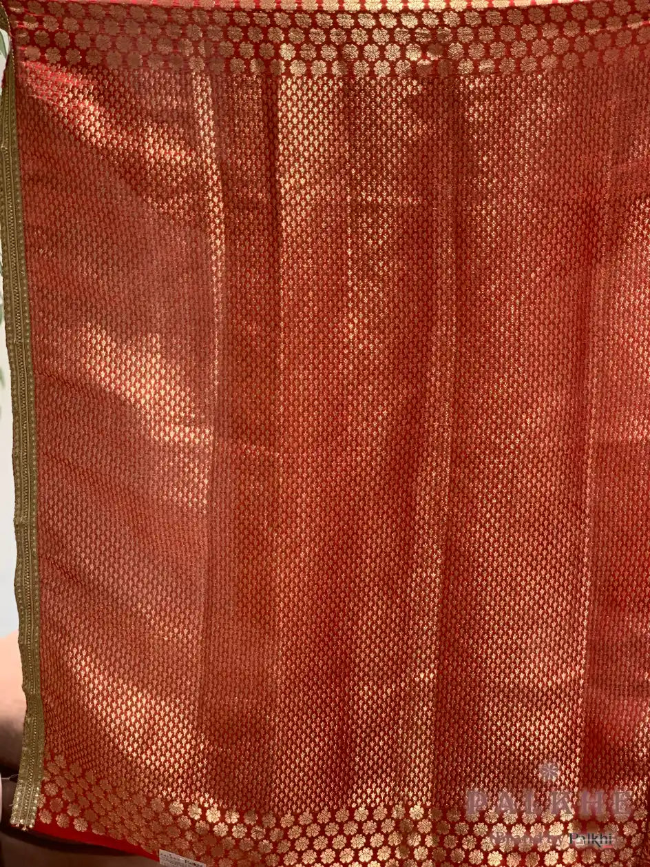 Magenta & Deep Red Floral Jaal Banarasi x Kiran Border (CO96)