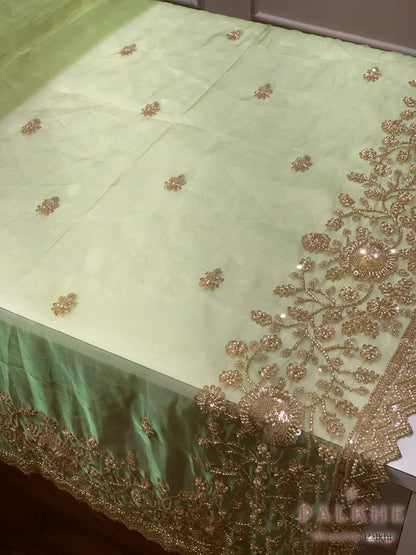 Pastel Green Buttis Tissue x Hand Embroidery (CG01)