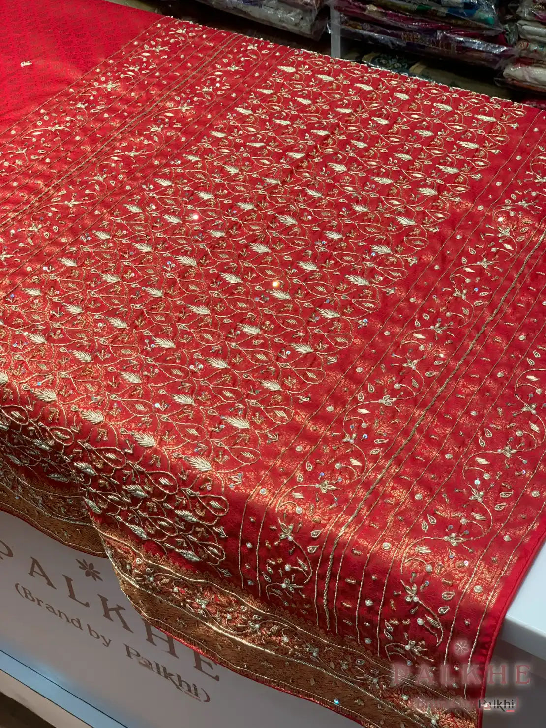Red Buttis Kanjivaram x Hand Embroidery (CP00)