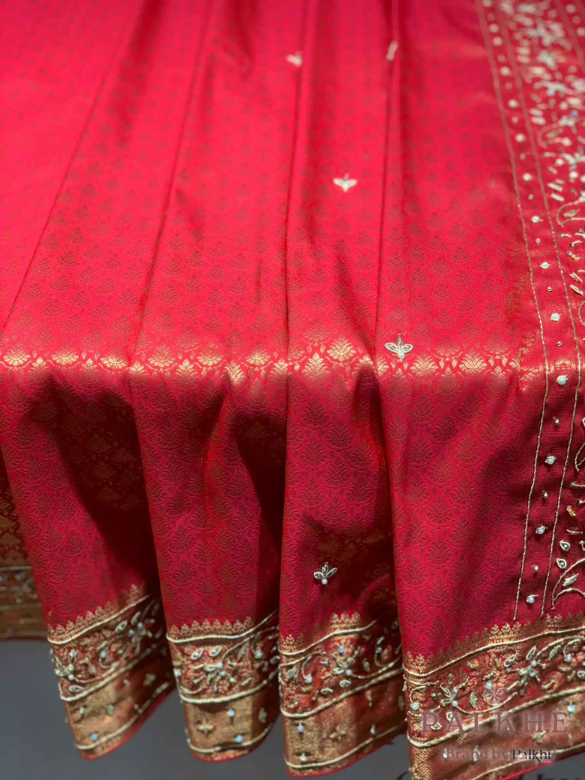 Red Buttis Kanjivaram x Hand Embroidery (CP00)