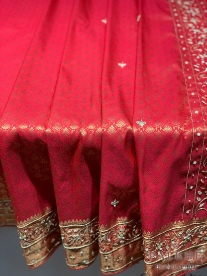 Red Buttis Kanjivaram x Hand Embroidery (CP00)