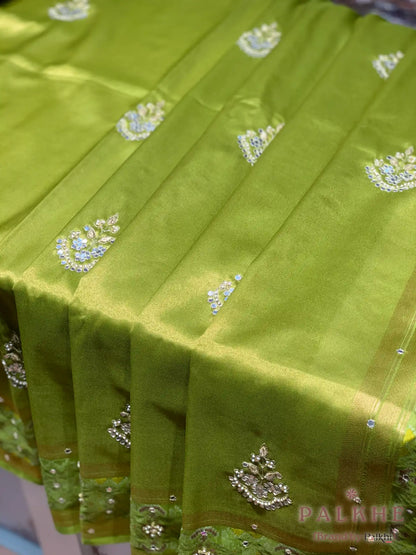 Lime Green Buttas Patola x Hand Embroidery (CM97)