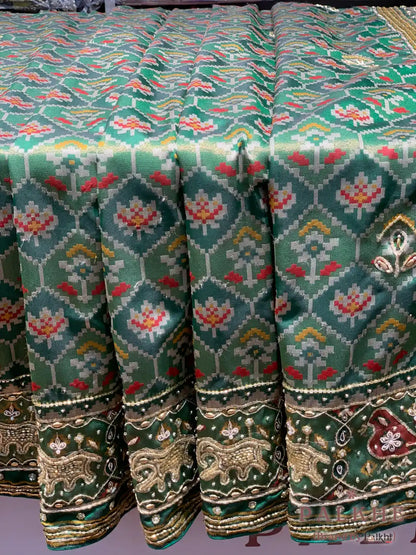 Bottle Green Geometric Patola x Hand Embroidery
