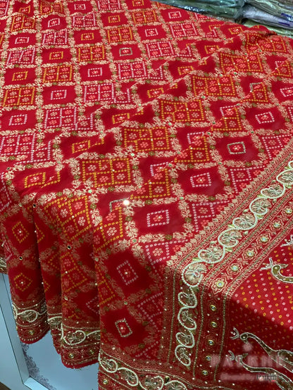 Red Bandhej x Hand Embroidery (CG41)