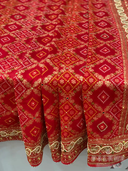 Red Bandhej x Hand Embroidery (CG41)